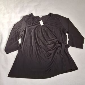 New avenue black tie front top plus size 81/20